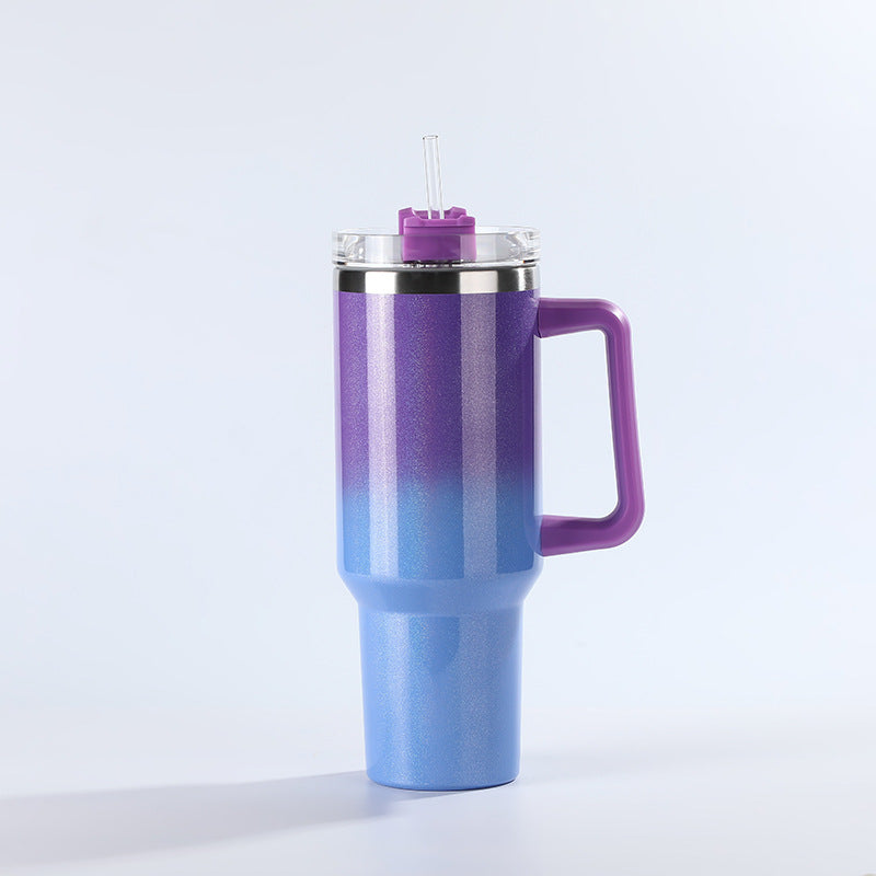 Wholesale Tumbler Ice Bullies Cup  Rainbow Paint Gradient Color Thermos Cup Straw Cup 40OZ Car Cup Ice Cup